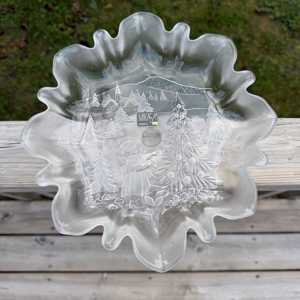Vintage Mikasa Christmas Story Footed Pedestal Bon Bon Dish – Made in Germany